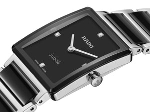 RADO 雷達錶 Integral精密陶瓷系列真鑽方形石英腕錶 23mm R20250712 - 新萬國鐘錶