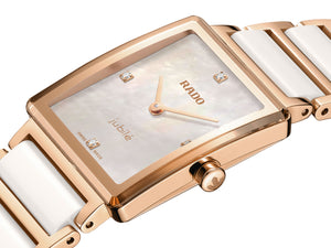 RADO 雷達錶 Integral精密陶瓷系列真鑽珍珠母貝方形石英腕錶 23mm R20251902 - 新萬國鐘錶