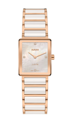 RADO 雷達錶 Integral精密陶瓷系列真鑽珍珠母貝方形石英腕錶 23mm R20251902 - 新萬國鐘錶