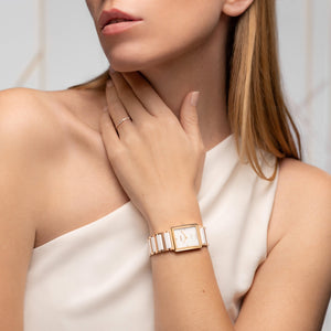 RADO 雷達錶 Integral精密陶瓷系列真鑽珍珠母貝方形石英腕錶 23mm R20251902 - 新萬國鐘錶