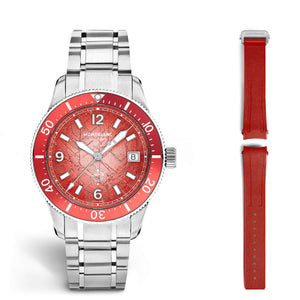 MontBlanc 萬寶龍 Iced Sea 系列日期顯示冰川紋自動腕錶 0 Oxygen 零氧限量版 38mm MB135762 - 新萬國鐘錶