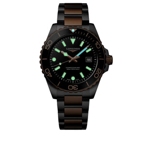 LONGINES 浪琴 HydroConquest 深海征服者系列浪鬼玫瑰金色PVD潛水300米石英錶 42mm L3.769.3.58.7