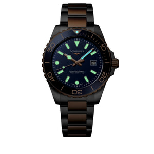 LONGINES 浪琴 HydroConquest 深海征服者系列浪鬼玫瑰金色PVD潛水300米石英錶 42mm L3.769.3.98.7