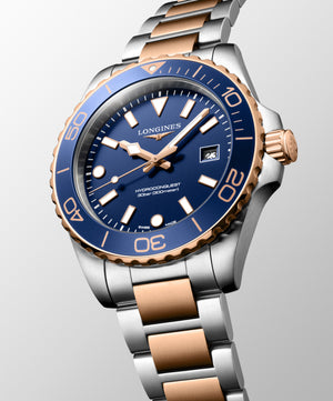 LONGINES 浪琴 HydroConquest 深海征服者系列浪鬼玫瑰金色PVD潛水300米石英錶 42mm L3.769.3.98.7