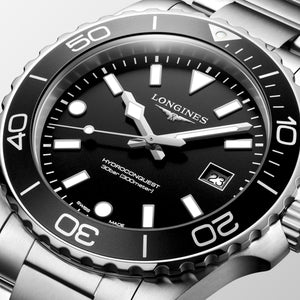 LONGINES 浪琴 HydroConquest 深海征服者系列浪鬼潛水300米石英錶 42mm L3.769.4.56.6 - 新萬國鐘錶