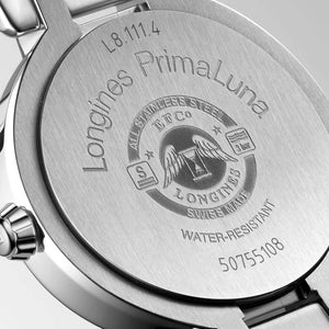 LONGINES 浪琴 PrimaLuna  新月系列珍珠母貝真鑽機械女錶 26.5mm L81114986 - 新萬國鐘錶
