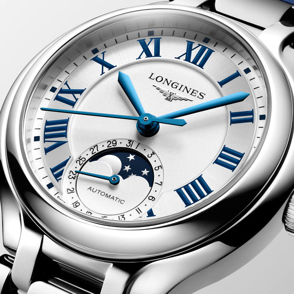 LONGINES 浪琴 PrimaLuna  新月系列羅馬時標月相優雅機械女錶 34mm L81264712