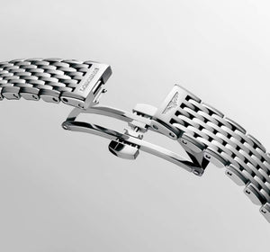 LONGINES 浪琴嘉嵐超薄藍色珍珠鑽母貝石英腕錶 24mm L42094816