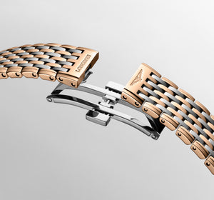 LONGINES 浪琴 LA GRANDE CLASSIQUE 嘉嵐系列超薄鑽面PVD玫瑰金石英腕錶 29mm L45121087