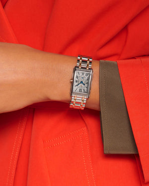 LONGINES 浪琴多情系列18k玫瑰金不銹鋼雙色優雅石英腕錶 20.80 X 32.00 mm L52555717 - 新萬國鐘錶