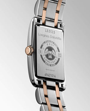 LONGINES 浪琴 DolceVita 多情系列18k玫瑰金不銹鋼雙色優雅石英腕錶  23.30 X 37.00 mm L55125757