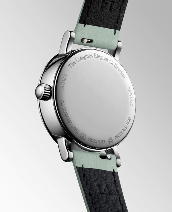 LONGINES 浪琴 Elegant 優雅系列不銹鋼月相羅馬時標石英錶 30mm L43304110