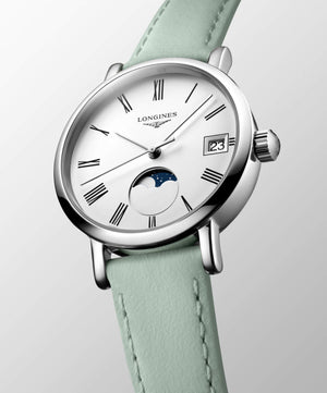LONGINES 浪琴 Elegant 優雅系列不銹鋼月相羅馬時標石英錶 30mm L43304110