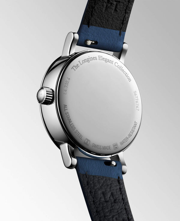 LONGINES 浪琴 Elegant 優雅系列不銹鋼月相羅馬時標石英錶 30mm L43304112