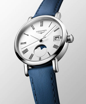 LONGINES 浪琴 Elegant 優雅系列不銹鋼月相羅馬時標石英錶 30mm L43304112