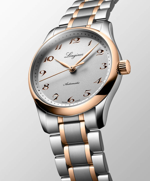 LONGINES 浪琴 Master 巨擘系列不銹鋼及18k玫瑰金腕錶 34mm L23575707