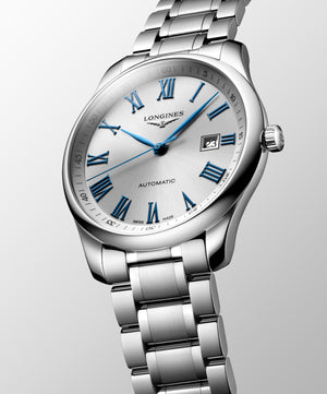 LONGINES 浪琴 MASTER 巨擘系列藍色羅馬字機械腕錶 42mm L28934796 - 新萬國鐘錶