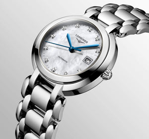 LONGINES 浪琴 PrimaLuna 新月系列珍珠母貝真鑽自動上鏈機械腕錶 30mm L81134876 - 新萬國鐘錶