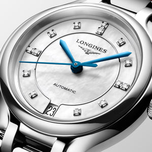 LONGINES 浪琴 PrimaLuna  新月系列珍珠母貝鑽面優雅機械女錶 34mm L81244872