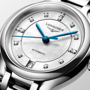 LONGINES 浪琴 PrimaLuna  新月系列珍珠母貝鑽面優雅機械女錶 34mm L81244876