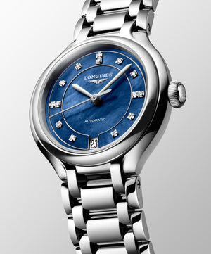 LONGINES 浪琴 PrimaLuna  新月系列珍珠母貝鑽面優雅機械女錶 34mm L81244976