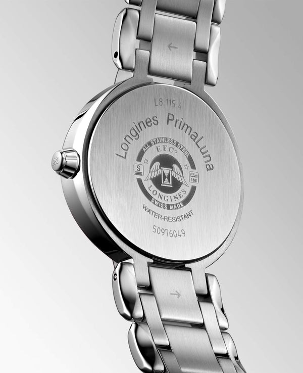 LONGINES 浪琴 PrimaLuna 新月系列真鑽月相石英女錶 30mm L81154876