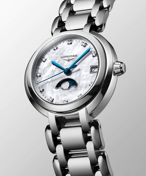 LONGINES 浪琴 PrimaLuna 新月系列真鑽月相石英女錶 30mm L81154876