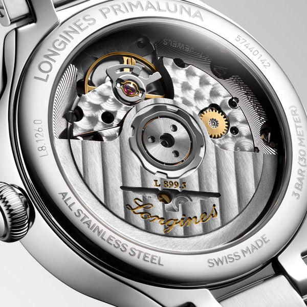LONGINES 浪琴 PrimaLuna  新月系列真鑽羅馬時標月相優雅機械女錶 34mm L81260716
