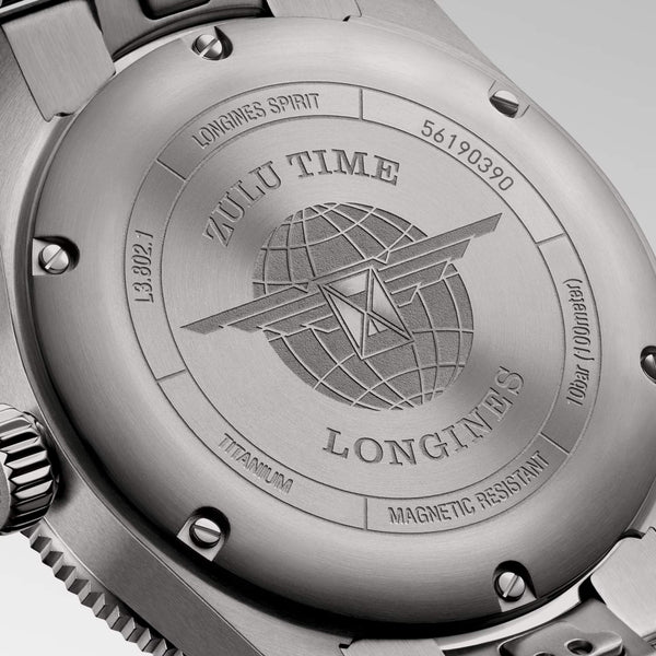 LONGINES 浪琴 Spirit 先行者系列 Zulu Time GMT世界時區鈦金屬腕錶 39mm L38021536