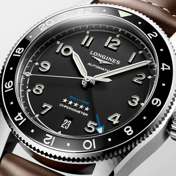 LONGINES 浪琴 Spirit Zulu Time 先行者系列世界時區腕錶 39mm L38024532