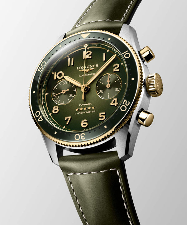 LONGINES 浪琴 Spirit 先行者系列 Flyback 18k黃金不銹鋼飛返計時碼錶 42mm L38215532