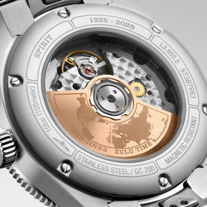 LONGINES 浪琴 Spirit 先行者系列 Zulu Time 1925 世界時區不鏽鋼及18K玫瑰金100周年紀念腕錶 39mm L38035536