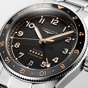 LONGINES 浪琴 Spirit 先行者系列 Zulu Time 世界時區腕錶 39mm L38024506