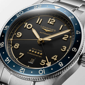 LONGINES 浪琴 Spirit 先行者系列 Zulu Time 世界時區腕錶 42mm L38124606 - 新萬國鐘錶