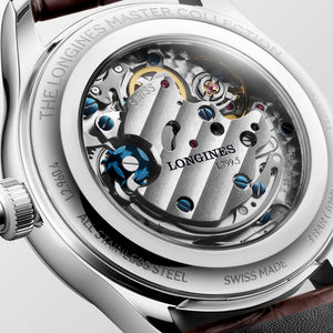 LONGINES 浪琴 MASTER 巨擘系列象牙色麥粒紋單按把計時手上鍊機械腕錶 41mm L2.960.4.78.2 L29604782