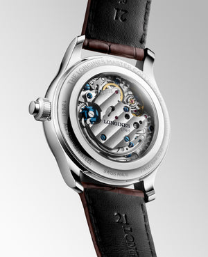 LONGINES 浪琴 MASTER 巨擘系列象牙色麥粒紋單按把計時手上鍊機械腕錶 41mm L2.960.4.78.2 L29604782