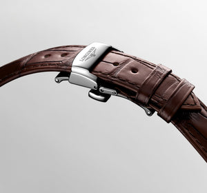 LONGINES 浪琴 MASTER 巨擘系列象牙色麥粒紋單按把計時手上鍊機械腕錶 41mm L2.960.4.78.2 L29604782