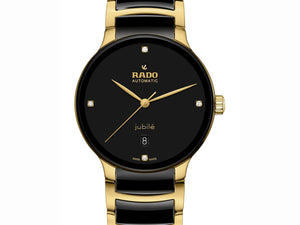 RADO 雷達錶 Centrix 晶萃系列鑲鑽PVD黃色金陶瓷機械腕錶 39.5 mm R30008712 - 新萬國鐘錶