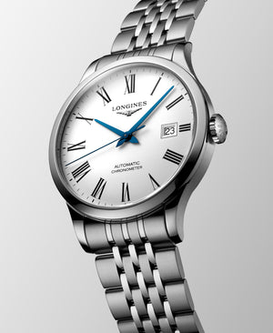 LONGINES 浪琴 Record 開創者系列優雅羅馬刻度天文台認證腕錶 40mm L28214116 - 新萬國鐘錶