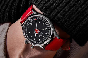 VULCAIN 窩路堅 Salute 紅色 Seconde 鬧鈴手上鍊腕錶 39mm 100168A95.BAN248