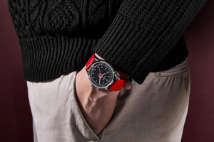 VULCAIN 窩路堅 Salute 紅色 Seconde 鬧鈴手上鍊腕錶 39mm 100168A95.BAN248