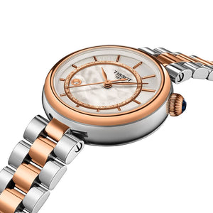 TISSOT 天梭 Desir 系時尚玫瑰金PVD雙色珍珠母貝機械女士腕錶 28mm T152.207.22.111.00 T1522072211100