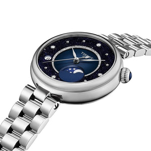 TISSOT 天梭 Desir 系時尚月相鑽石石英女士腕錶 28mm T152.223.11.496.00 T1522231149600