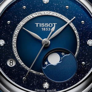 TISSOT 天梭 Desir 系時尚月相鑽石石英女士腕錶 28mm T152.223.11.496.00 T1522231149600
