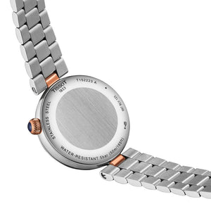 TISSOT 天梭 Desir 系時尚玫瑰金PVD雙色真鑽月相石英女士腕錶 28mm T152.223.22.036.00 T1522232203600