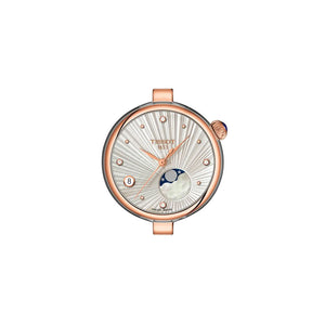 TISSOT 天梭 Desir 系時尚玫瑰金PVD雙色真鑽月相石英女士腕錶 28mm T152.223.22.036.00 T1522232203600