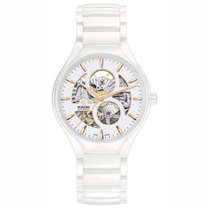 Rado 雷達錶 TRUE 真我系列開芯白色陶瓷機械鏤空腕錶 40mm R27115012