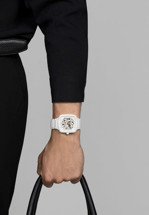 RADO 雷達錶 True Square 真我系列方形開芯陶瓷機械腕錶 R27073702