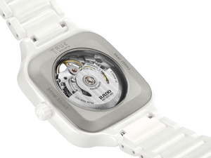 RADO 雷達錶 TRUE Square 真我方形系列白色陶瓷彩寶自動機械腕錶 R27073712
