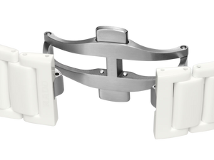 RADO 雷達錶 TRUE Square 真我方形系列白色陶瓷彩寶自動機械腕錶 R27073712